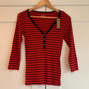 NWT J.Crew Perfect Fit T-Shirt in Red & Navy Stripe